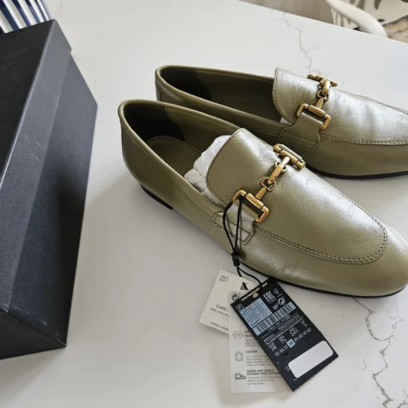 Massimo dutti Zara LEATHER LOAFERS WITH METAL BUCKLE NWT US 7.5/ EUR 38 - Picture 8 of 8